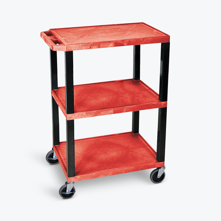 LUXOR Tuffy Utility Cart, Three Shelves WT34RS-B